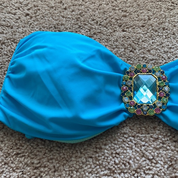 Victoria’s Secret Blue Bandeau Swim Top Large - Picture 2 of 7